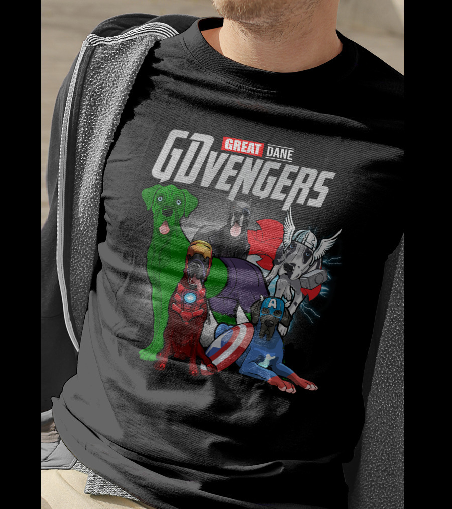 GDvengers Great Dane Superhero Dogs Avengers T-Shirt