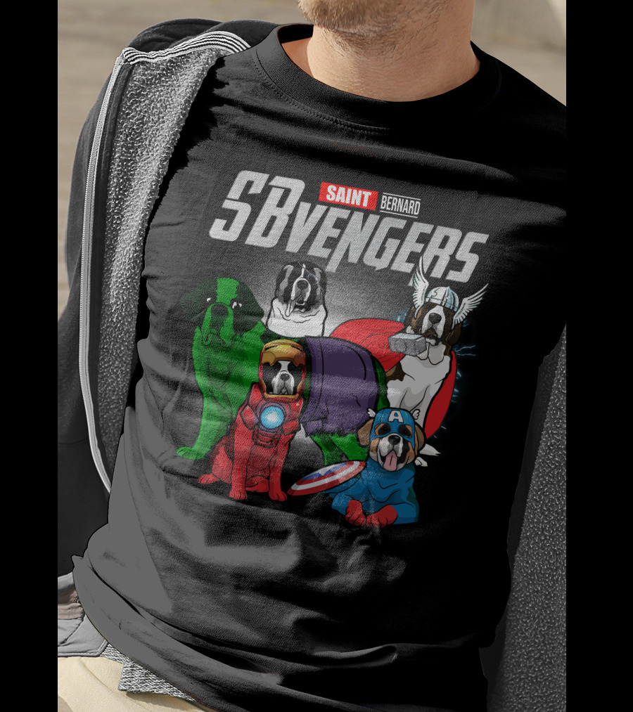 Saint Bernard SBvengers Avengers-Inspired Dog Heroes T-Shirt