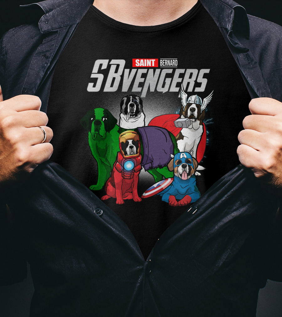 Saint Bernard SBvengers Avengers-Inspired Dog Heroes T-Shirt