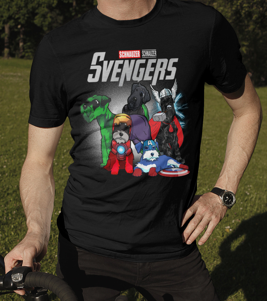Schnauzer Svengers Marvel Parody With Superhero Dogs T-Shirt