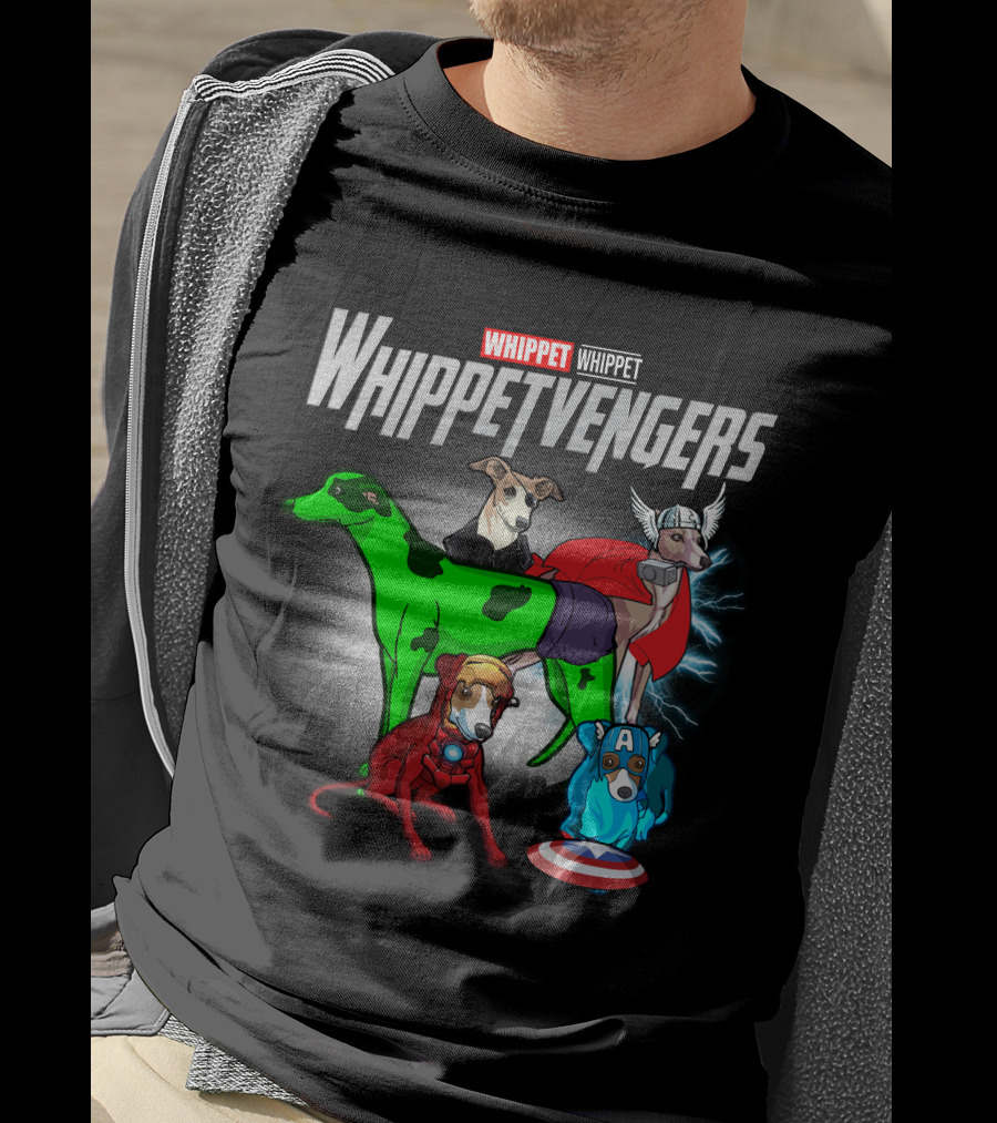 Whippet Whippetvengers Marvel Avengers Parody Dogs T-Shirt