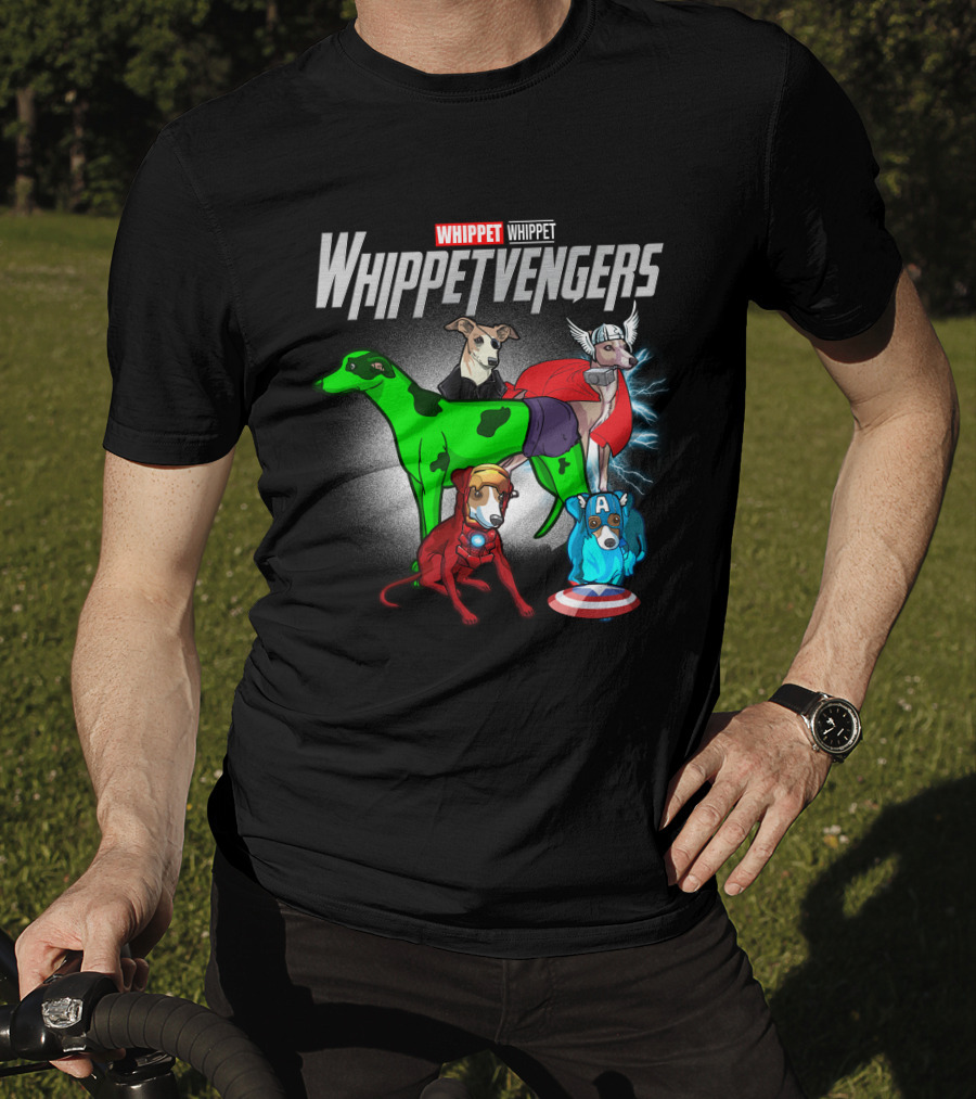Whippet Whippetvengers Marvel Avengers Parody Dogs T-Shirt