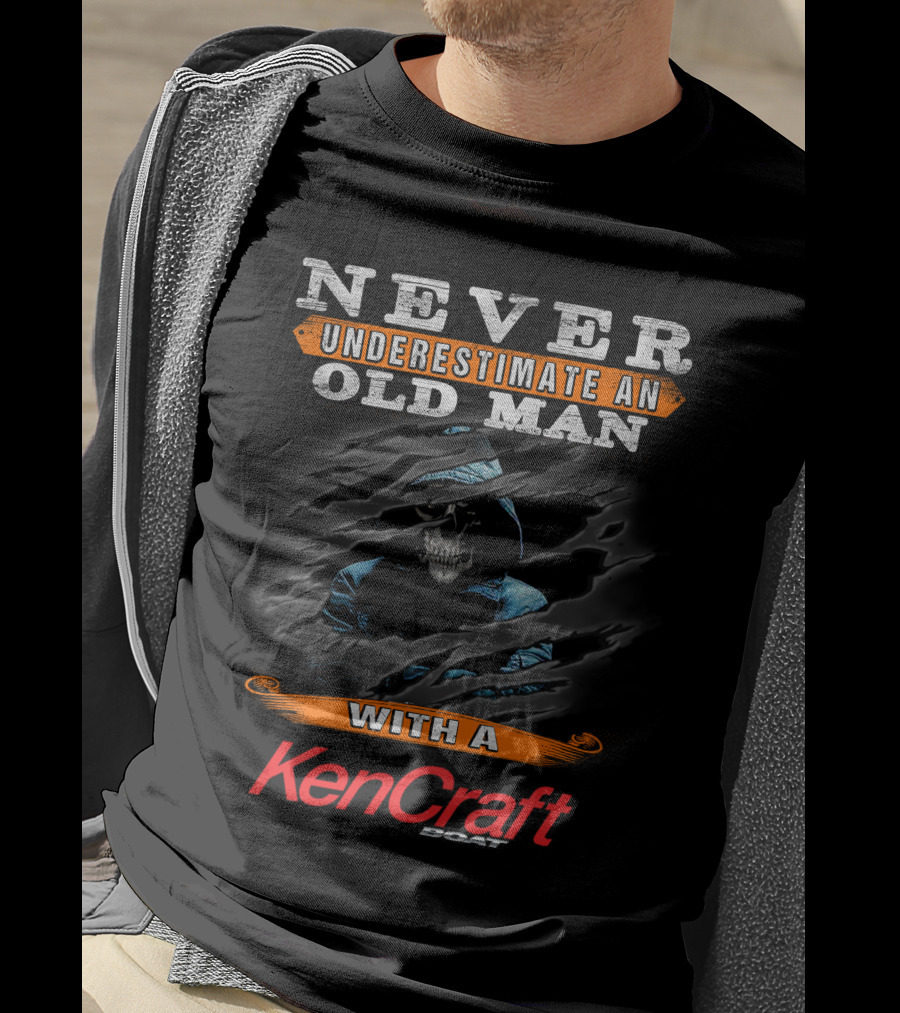 Never Underestimate An Old Man With A KenCraft Boat T-Shirt