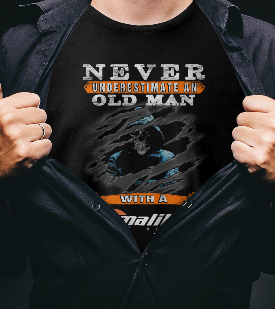 Never Underestimate An Old Man With A Malibu Boat T-Shirt