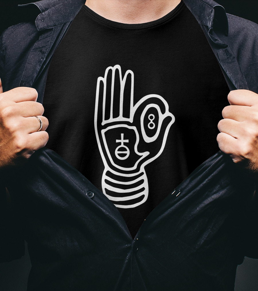 6 Fingered Hand With Symbolic Circle And Eight T-Shirt