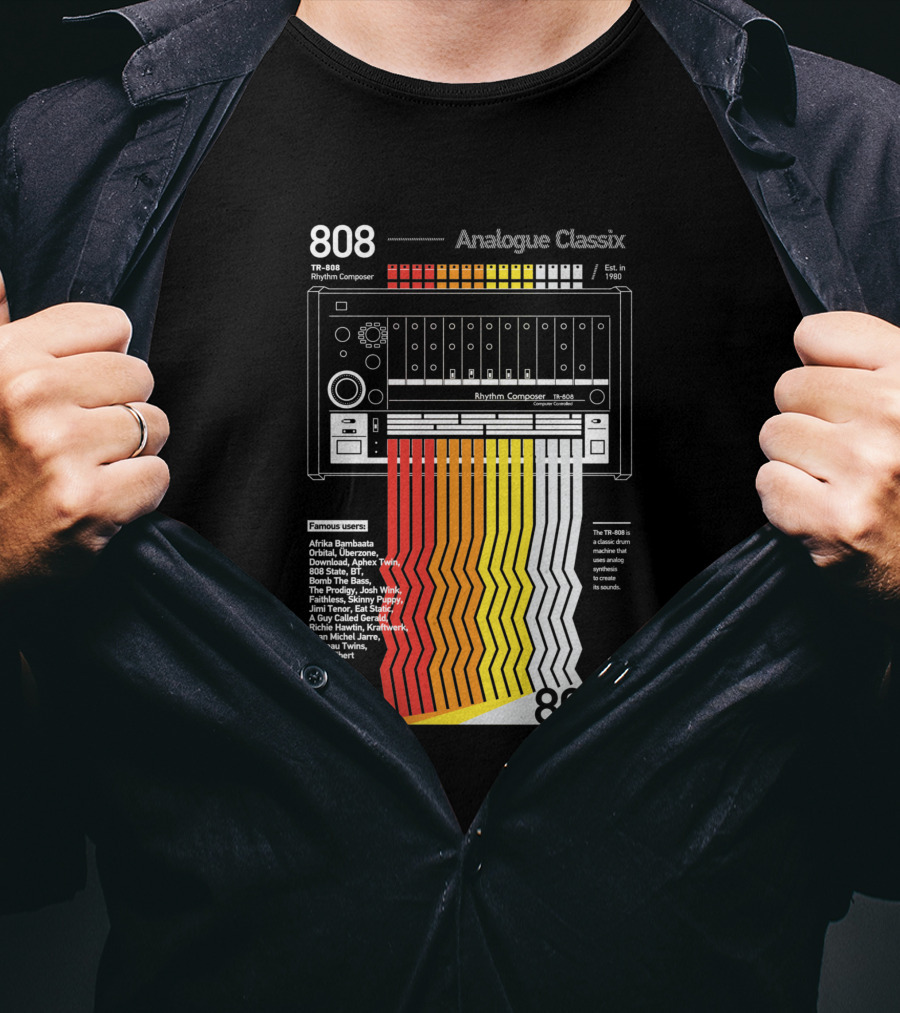 808 Analogue Classix Rhythm Composer TB-808 Famous Users Est. 1980 T-Shirt