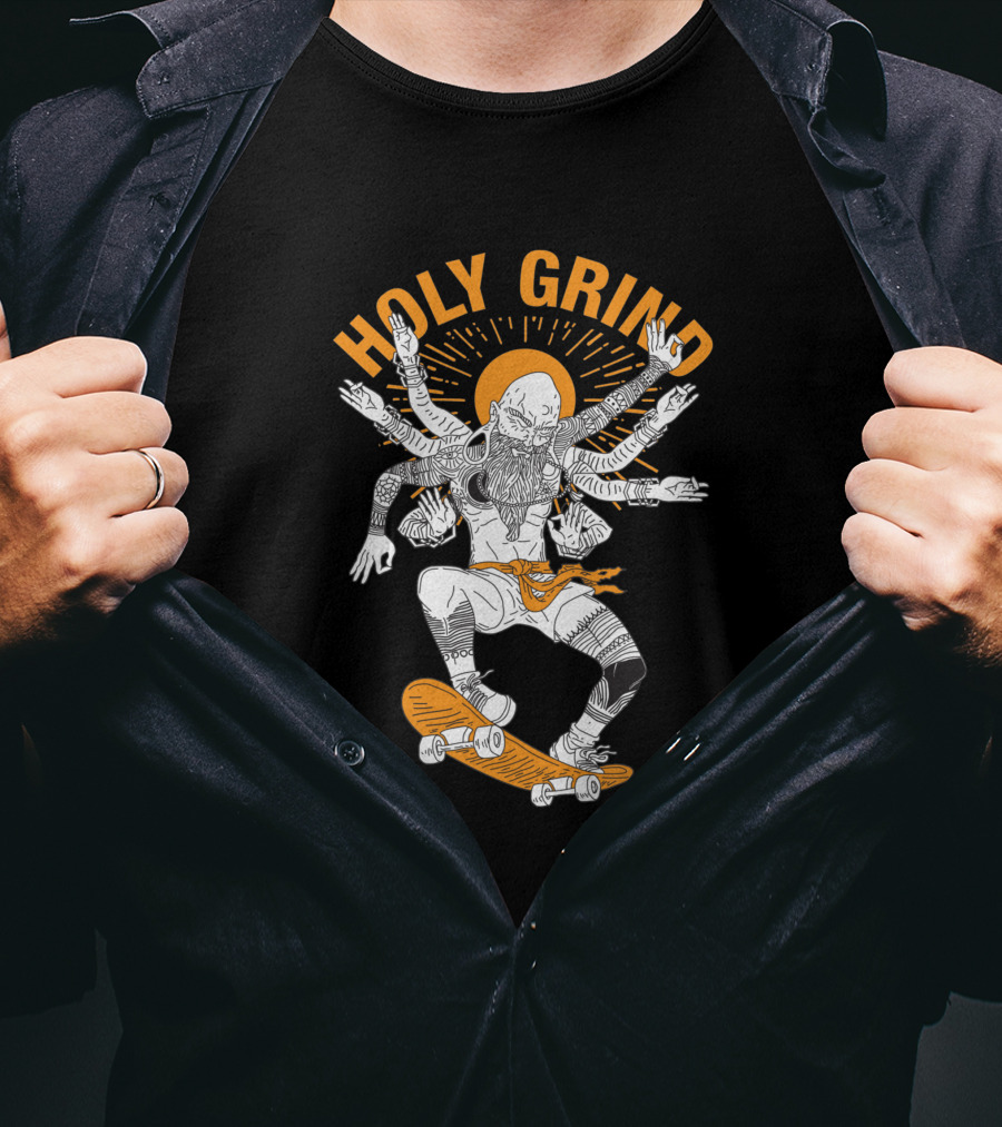 Holy Grind Skateboarding Deity Multilimb Monochrome T-Shirt
