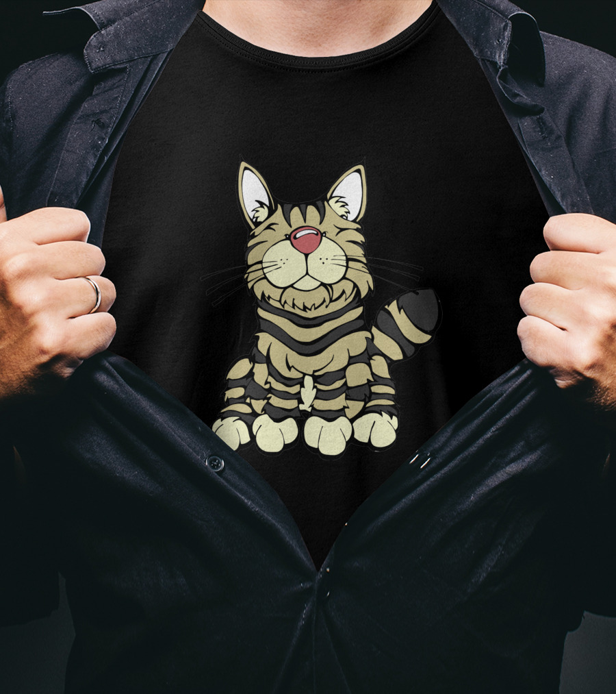 American Bobtail Cat Cartoon T-Shirt