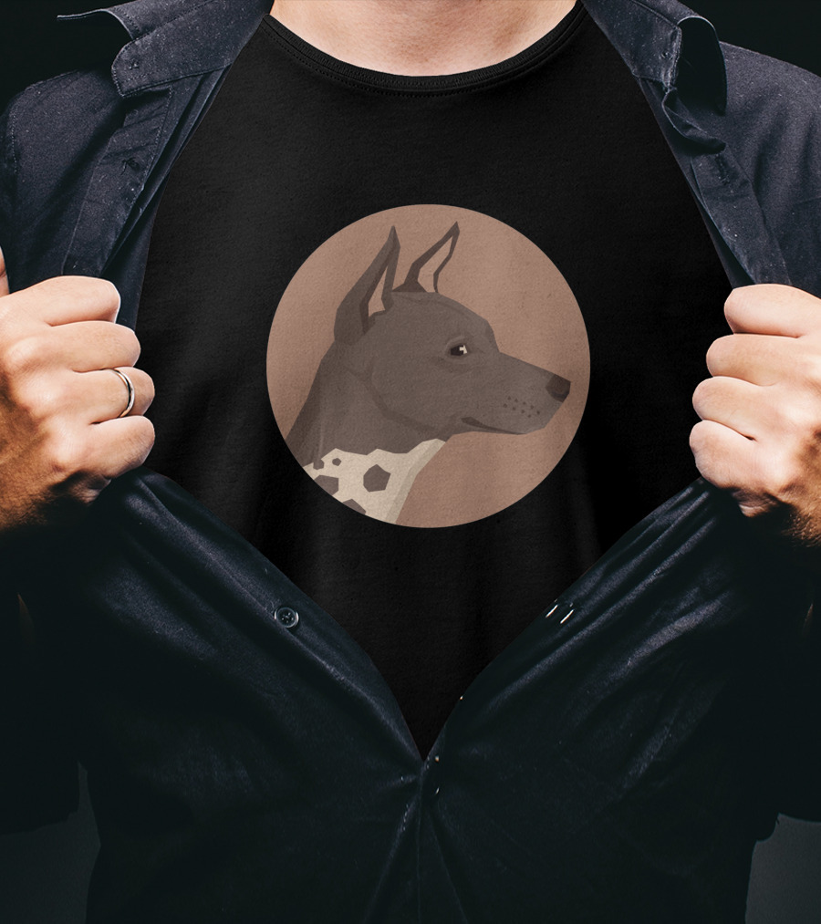 American Hairless Terrier 1376121 Circle Profile T-Shirt