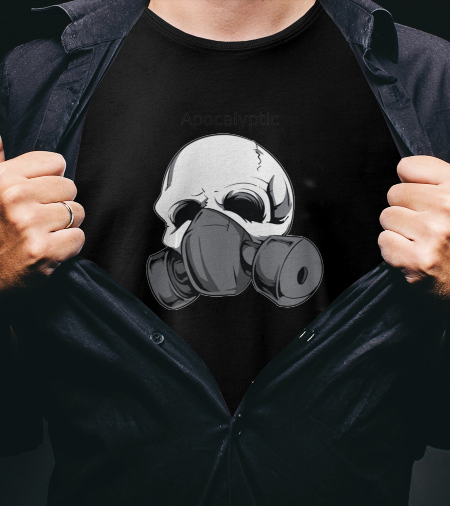 Apocalyptic Skull With Gas Mask 39688 T-Shirt