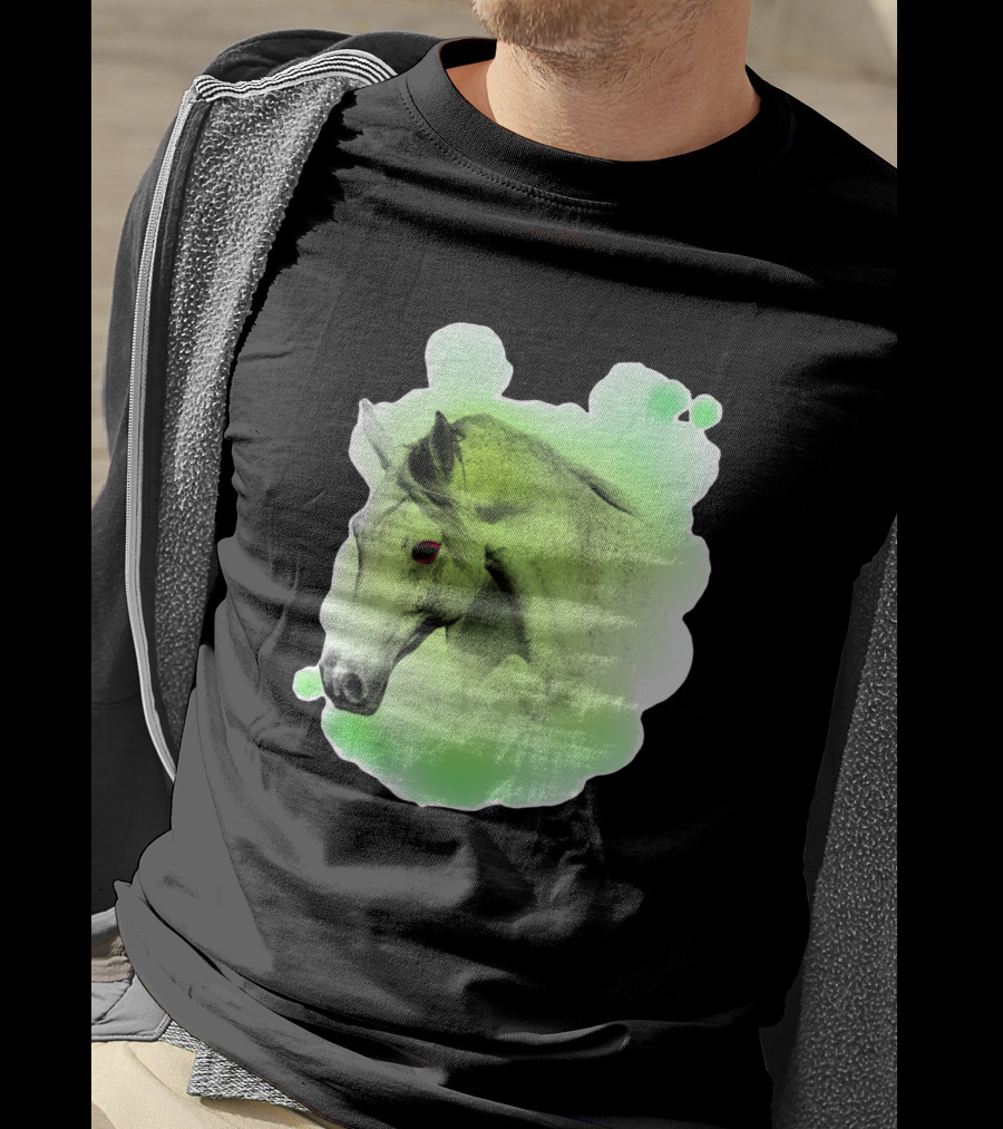Arabic Horse Neon Green Art 334448 T-Shirt