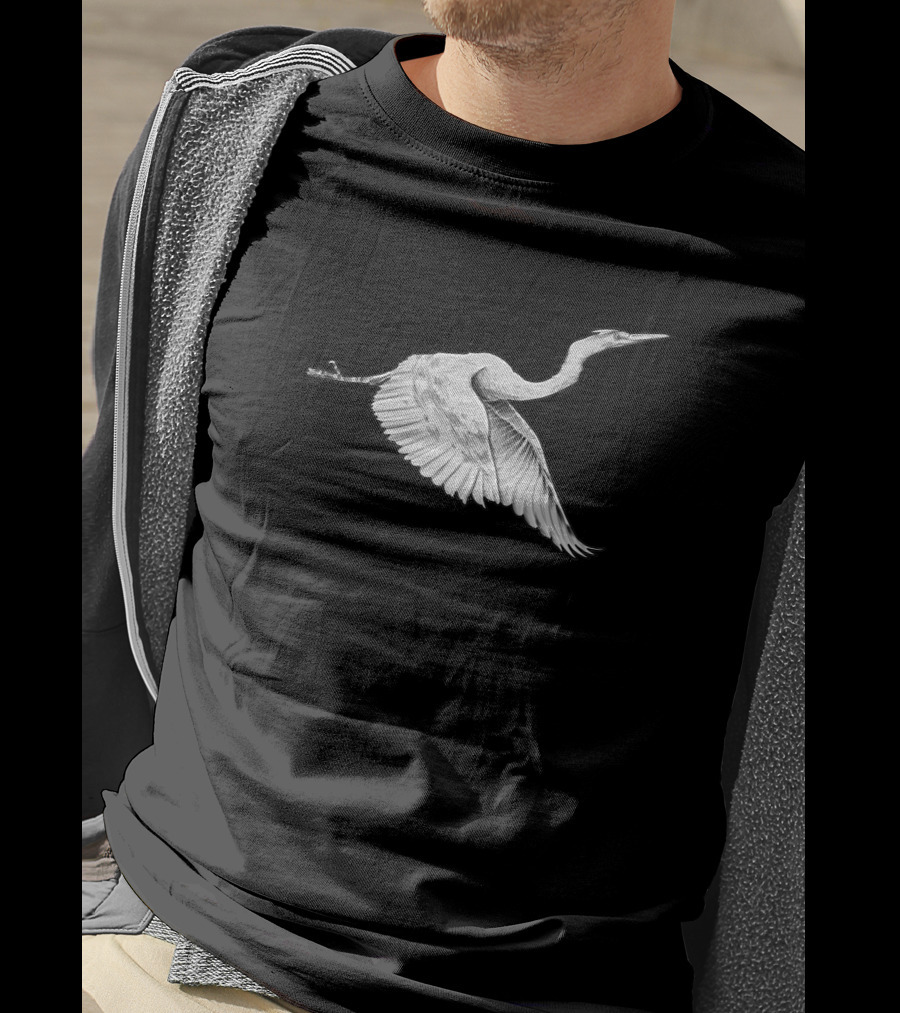Aurora 534488 White Heron In Flight T-Shirt