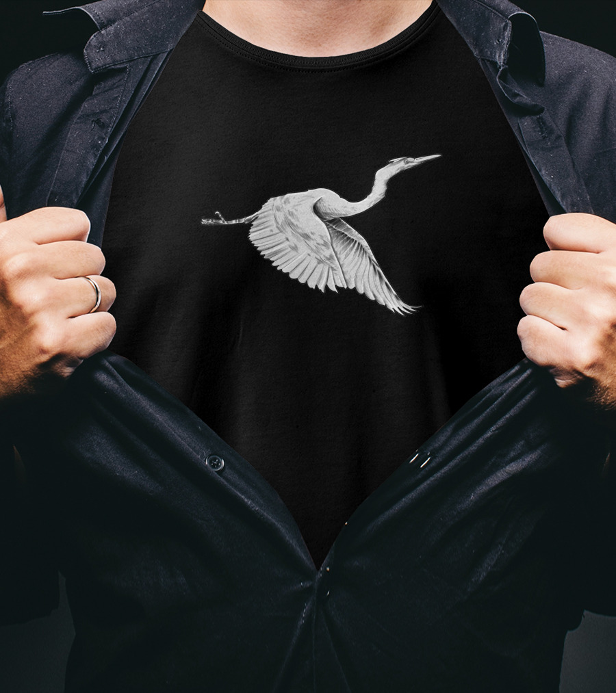 Aurora 534488 White Heron In Flight T-Shirt