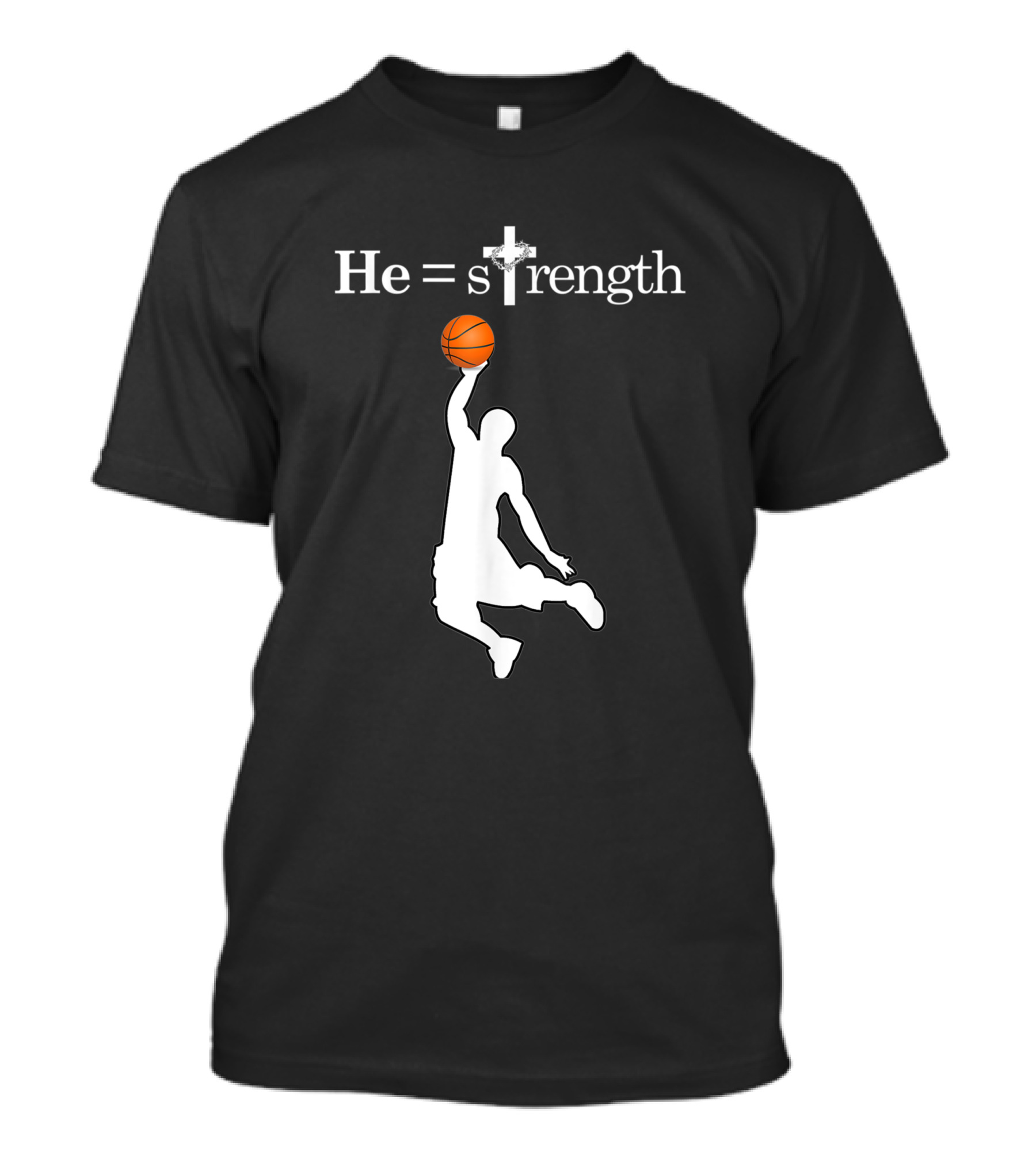 He Is Strength Christian Basketball Silhouette 1353709 T-Shirt
