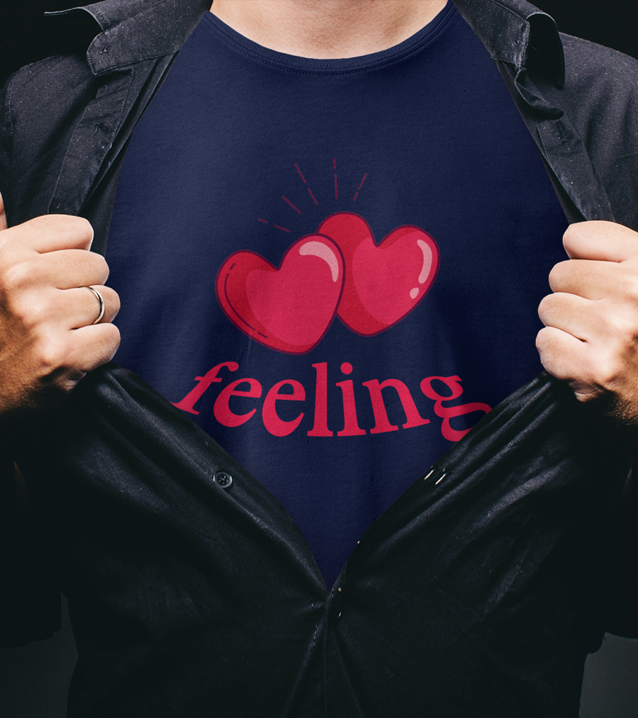 Feeling With Red Hearts Iconic T-Shirt