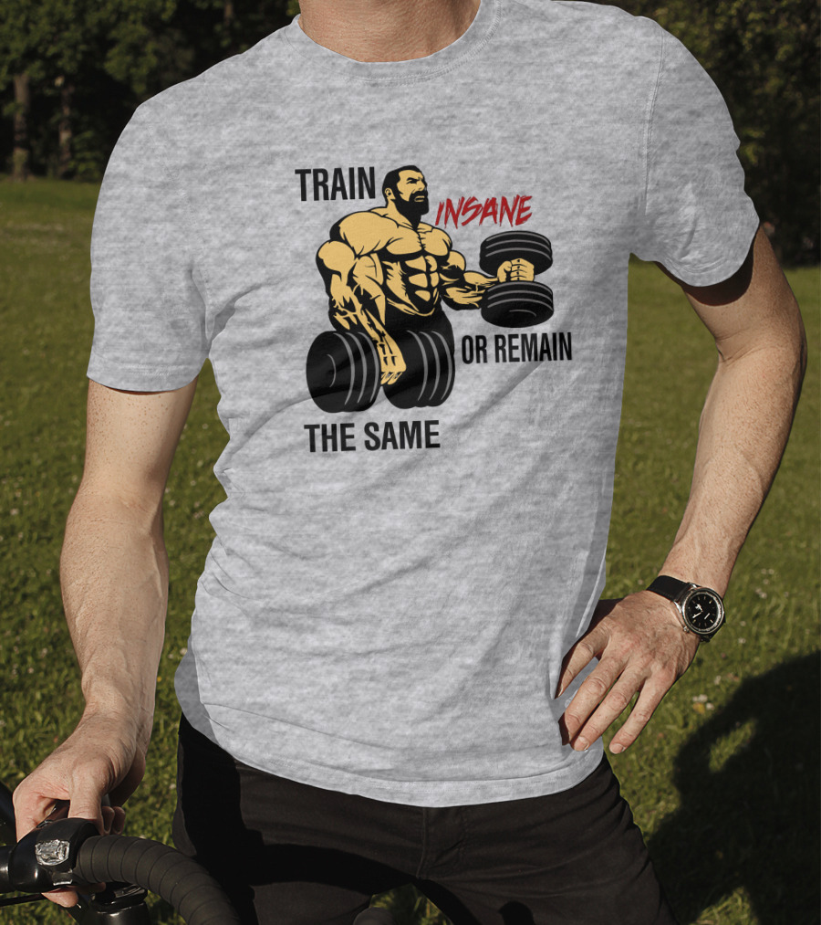 Train Insane Or Remain The Same Fitness And Bodybuilding T-Shirt