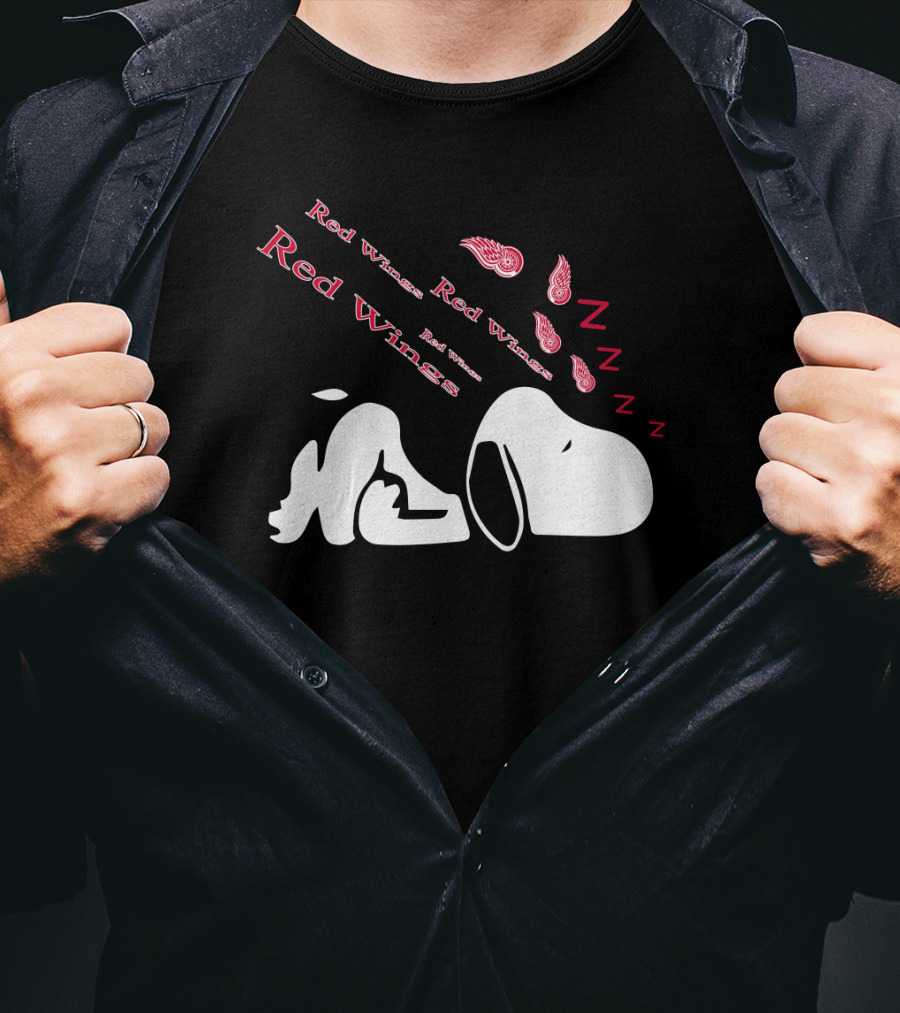 Snoopy Detroit Red Wings Zzz Hockey Dreams T-Shirt