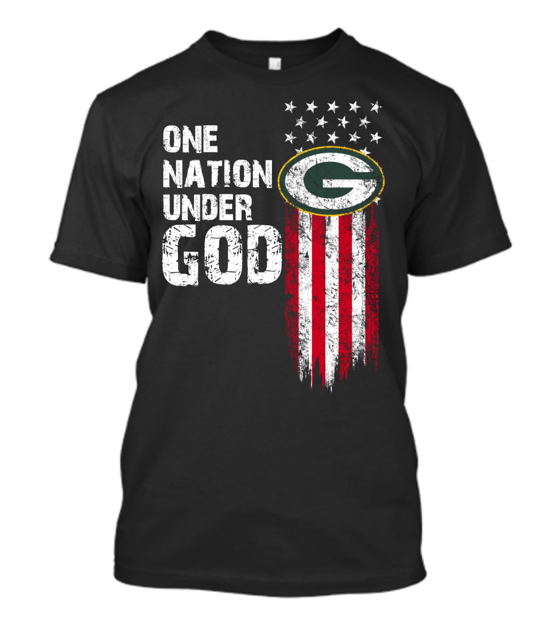 Green Bay Packers One Nation Under God Stars And Stripes T-Shirt