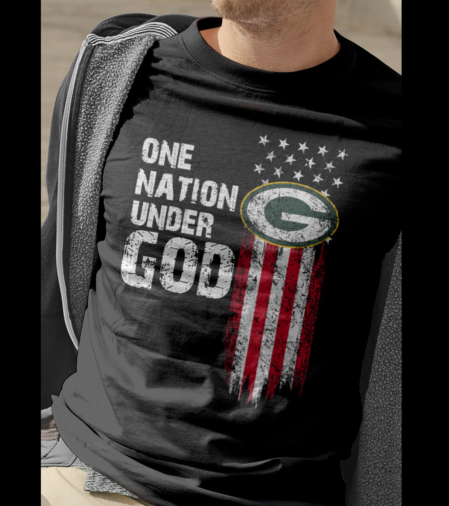 Green Bay Packers One Nation Under God Stars And Stripes T-Shirt