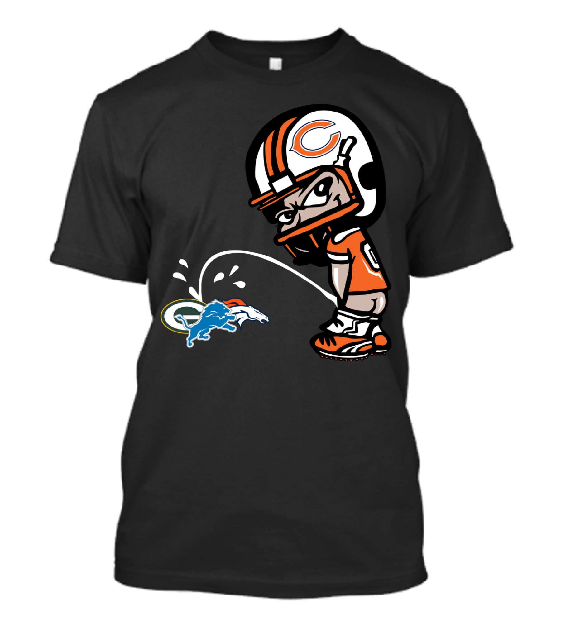 Chicago Bears Rivalry With Green Bay Packers And Denver Broncos T-Shirt