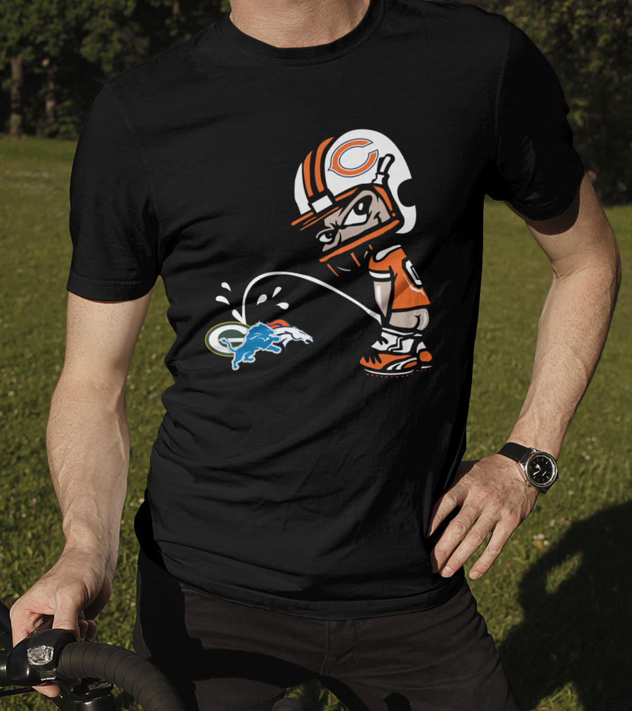 Chicago Bears Rivalry With Green Bay Packers And Denver Broncos T-Shirt