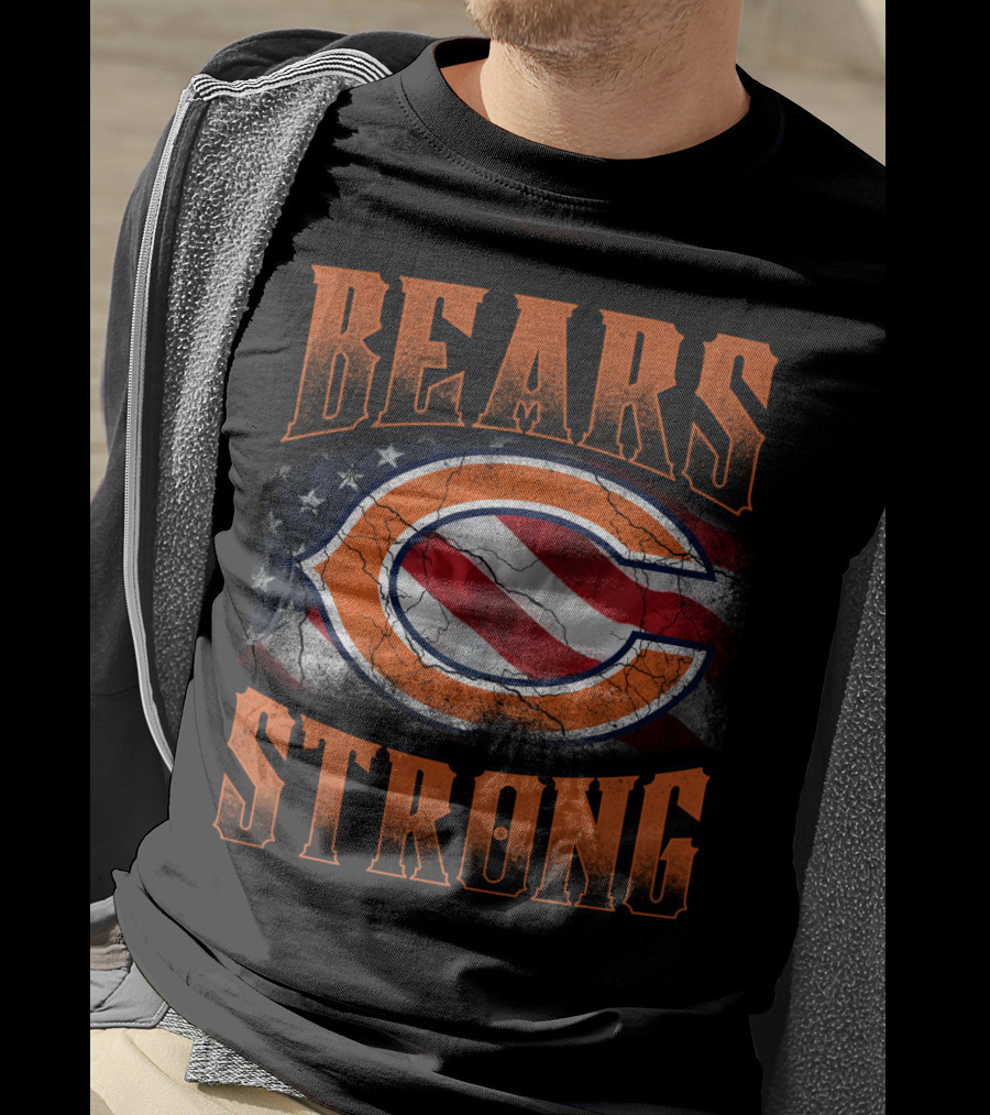 Bears Strong Chicago C Flag American Flag T-Shirt