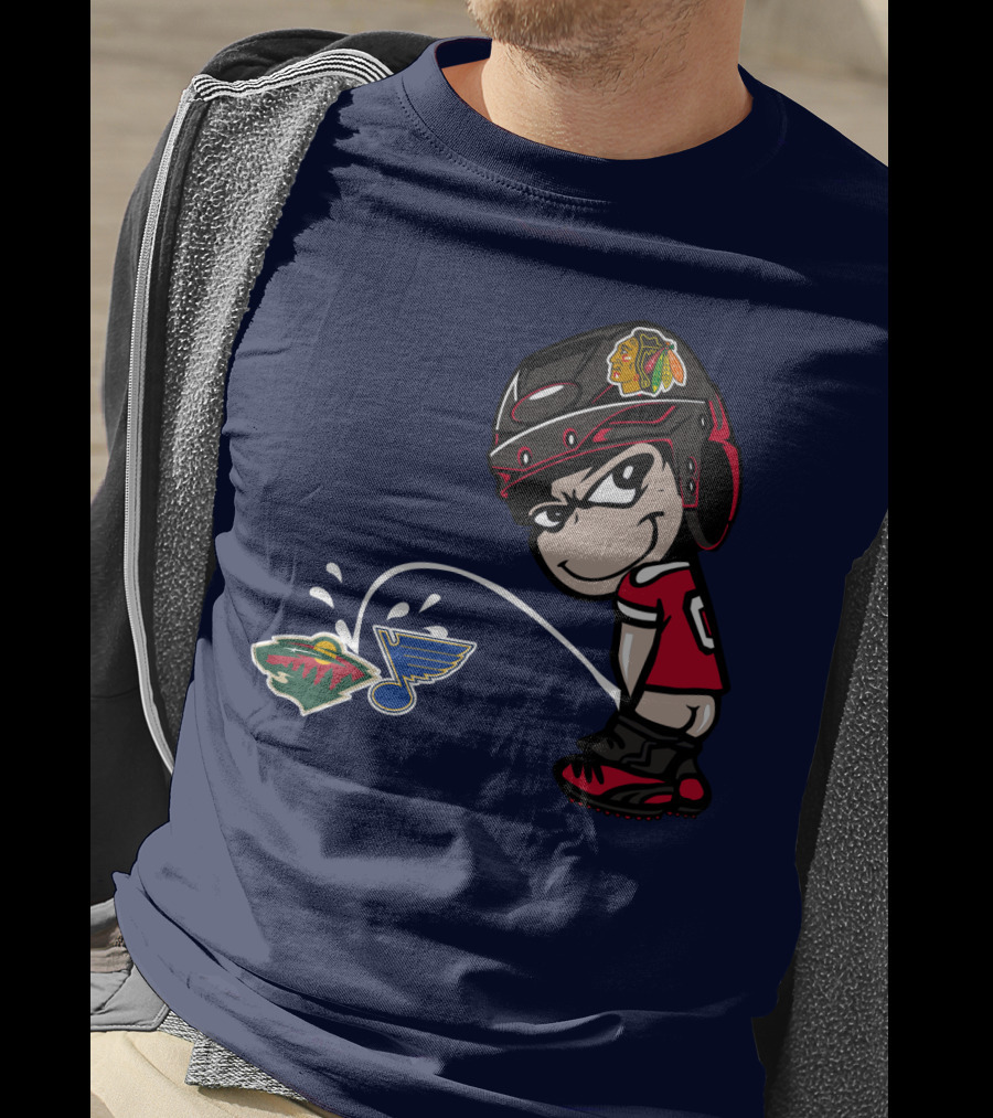 Chicago Blackhawks Vs Minnesota Wild St Louis Blues Rivalry T-Shirt