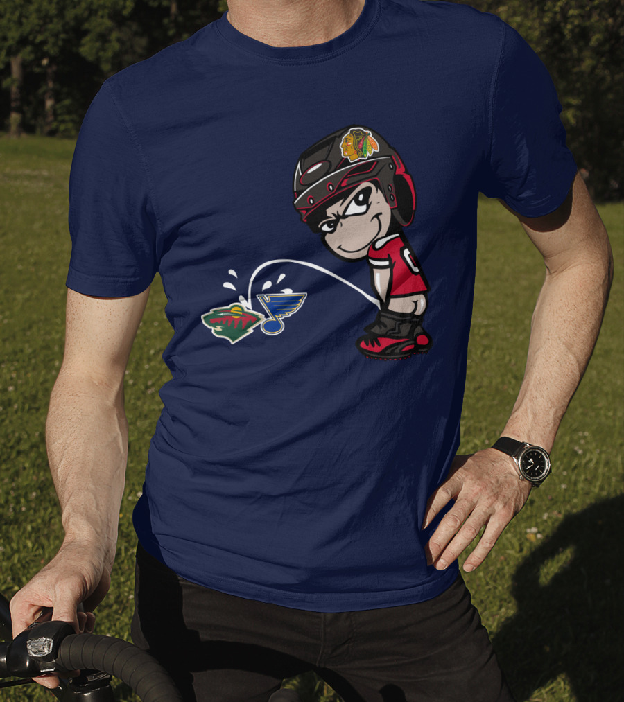 Chicago Blackhawks Vs Minnesota Wild St Louis Blues Rivalry T-Shirt