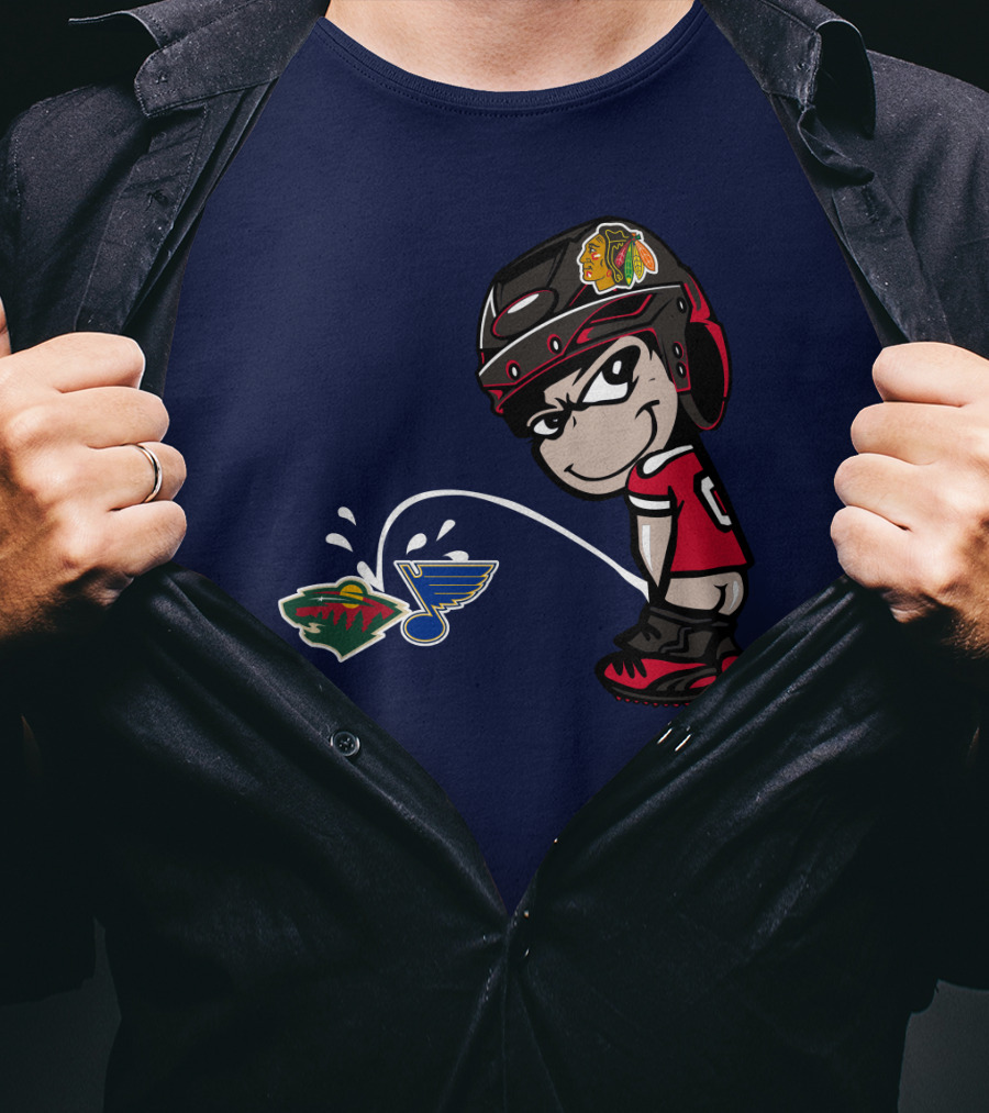 Chicago Blackhawks Vs Minnesota Wild St Louis Blues Rivalry T-Shirt