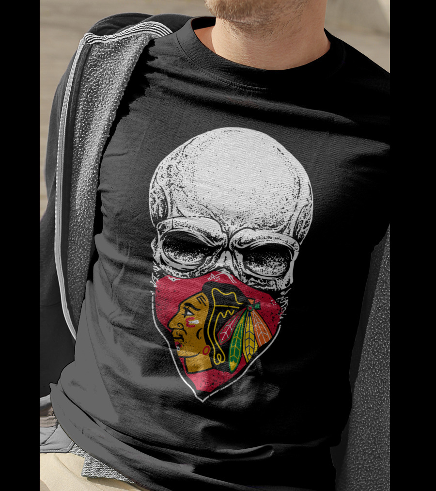 Chicago Blackhawks Skull Mask T-Shirt