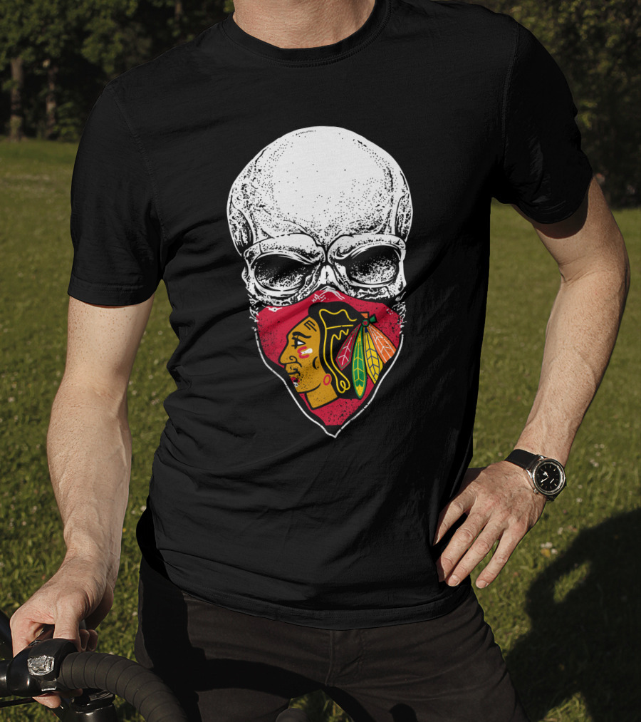 Chicago Blackhawks Skull Mask T-Shirt
