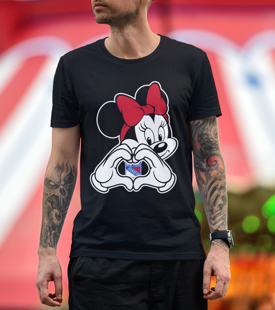 Minnie Mouse Heart Hands New York Rangers T-Shirt
