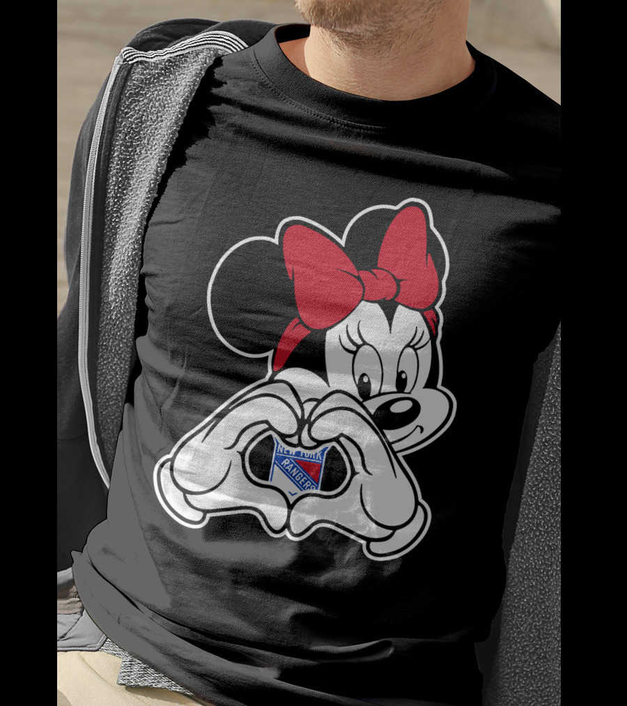 Minnie Mouse Heart Hands New York Rangers T-Shirt