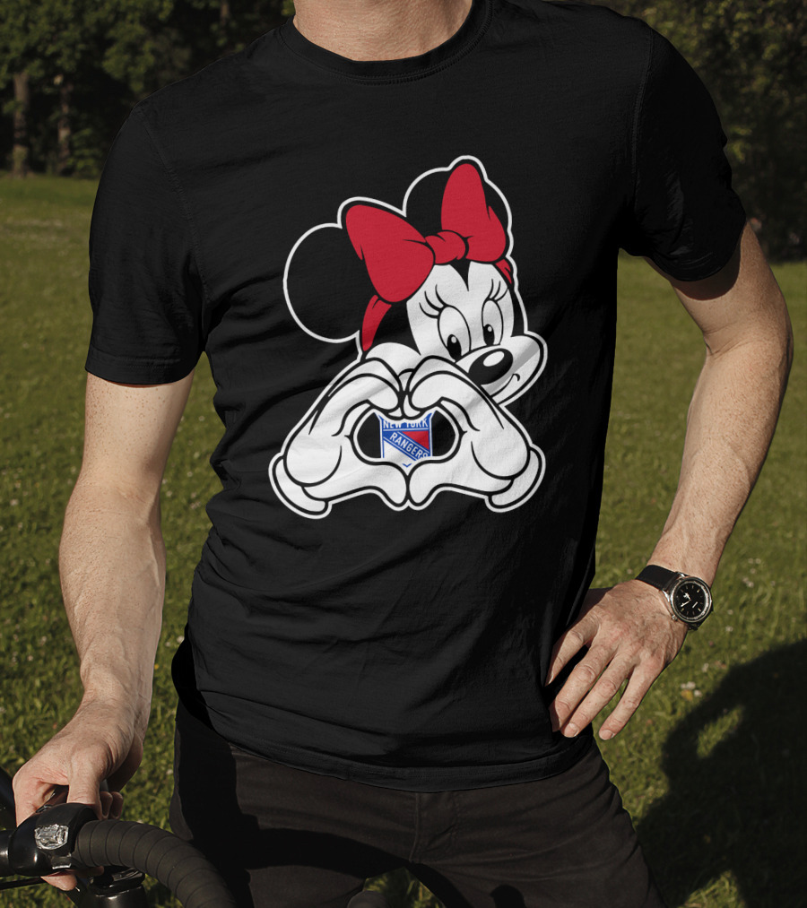 Minnie Mouse Heart Hands New York Rangers T-Shirt