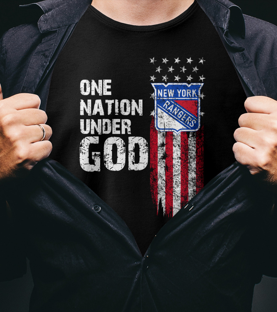 One Nation Under God New York Rangers Stars Stripes T-Shirt