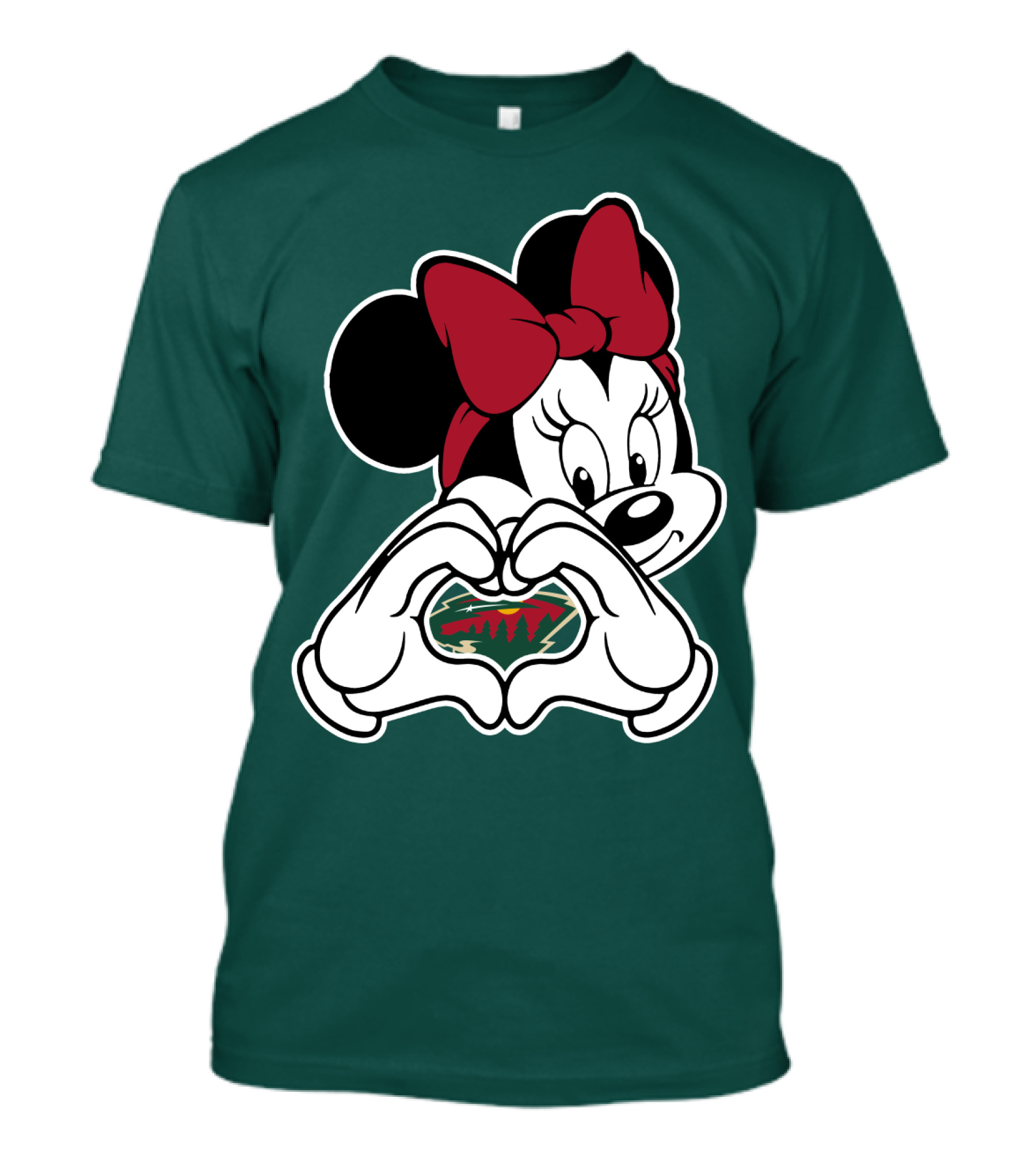Minnesota Wild Minnie Mouse Heart Hands T-Shirt