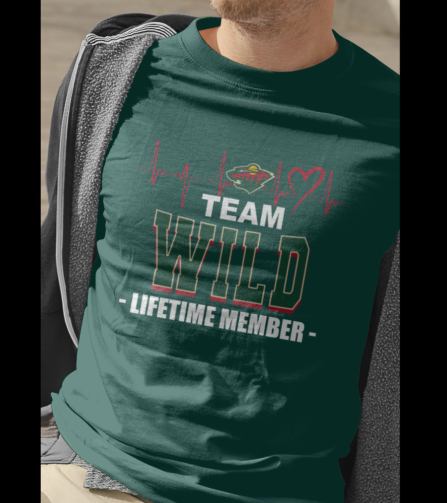 Team Minnesota Wild Lifetime Member Heartbeat T-Shirt