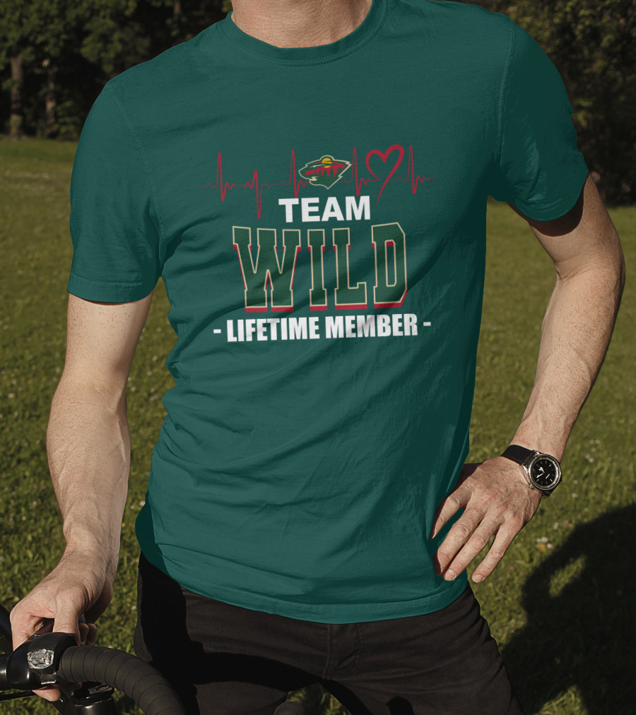 Team Minnesota Wild Lifetime Member Heartbeat T-Shirt