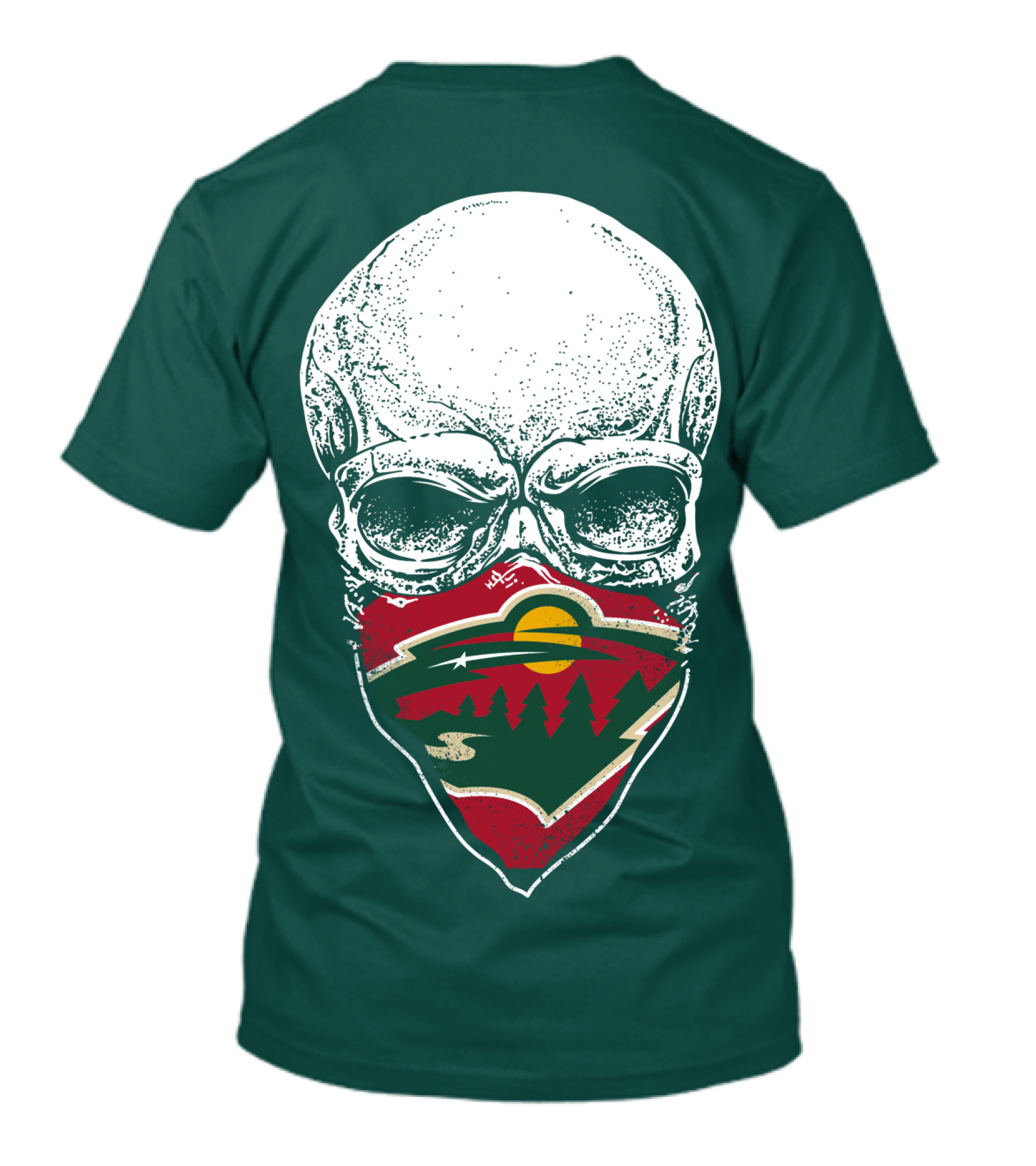 Minnesota Wild Hockey Skull Logo Bandana T-Shirt
