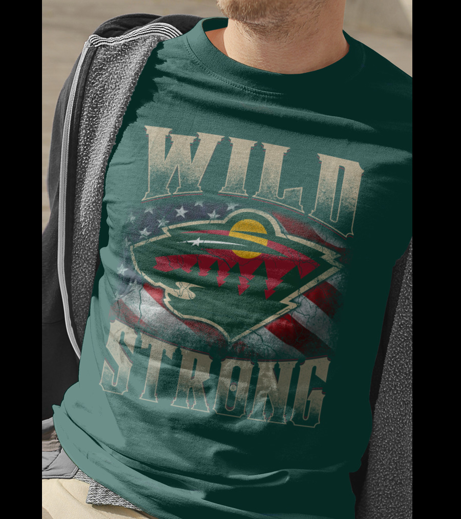 Minnesota Wild Strong American Flag T-Shirt