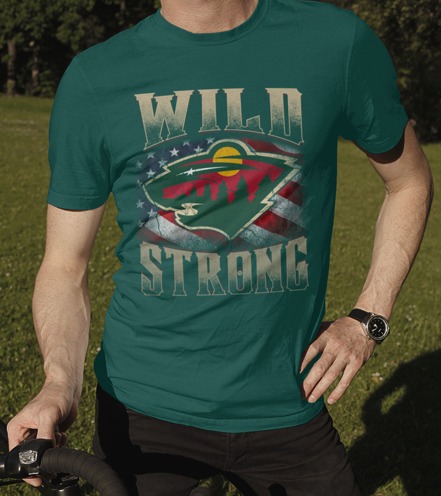 Minnesota Wild Strong American Flag T-Shirt