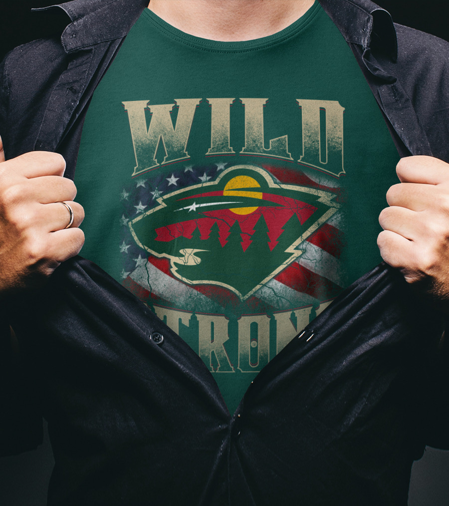 Minnesota Wild Strong American Flag T-Shirt