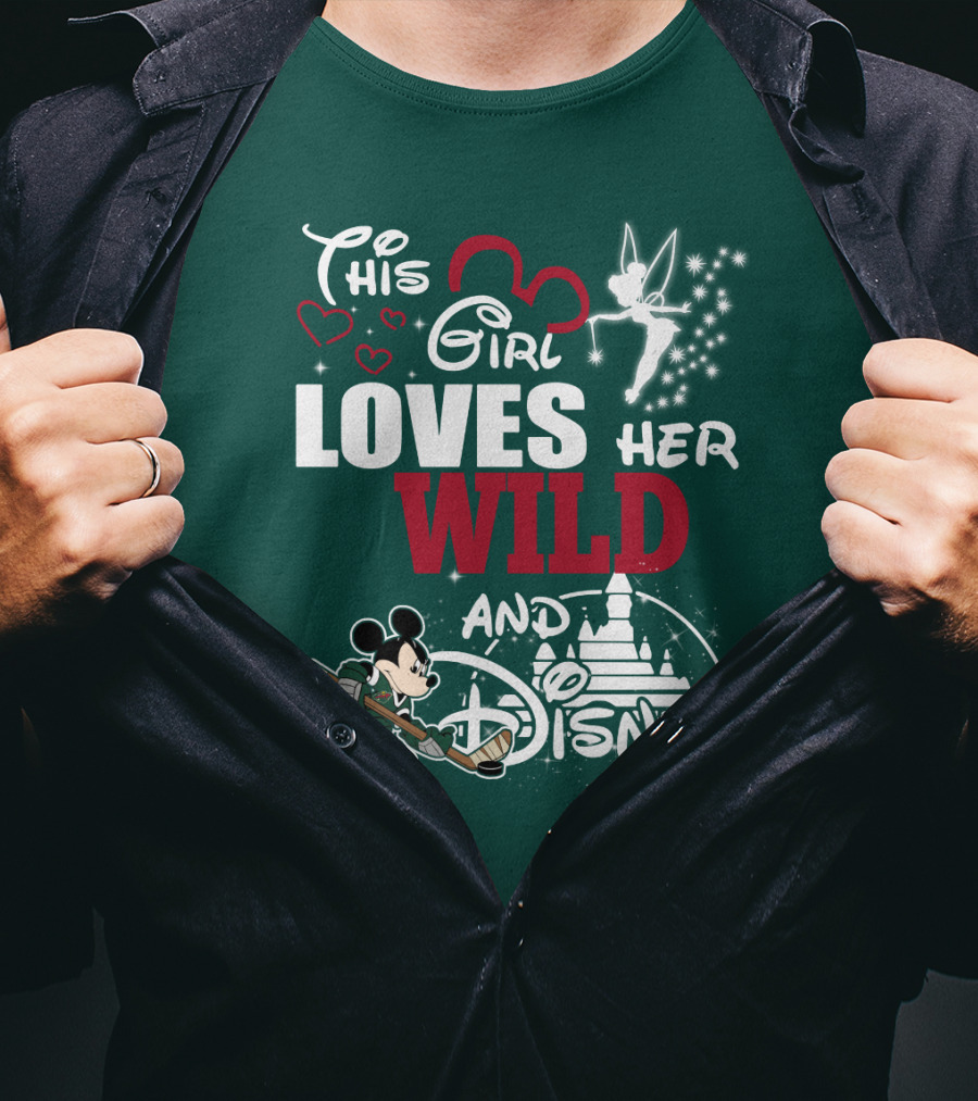 This Girl Loves Her Minnesota Wild And Disney T-Shirt