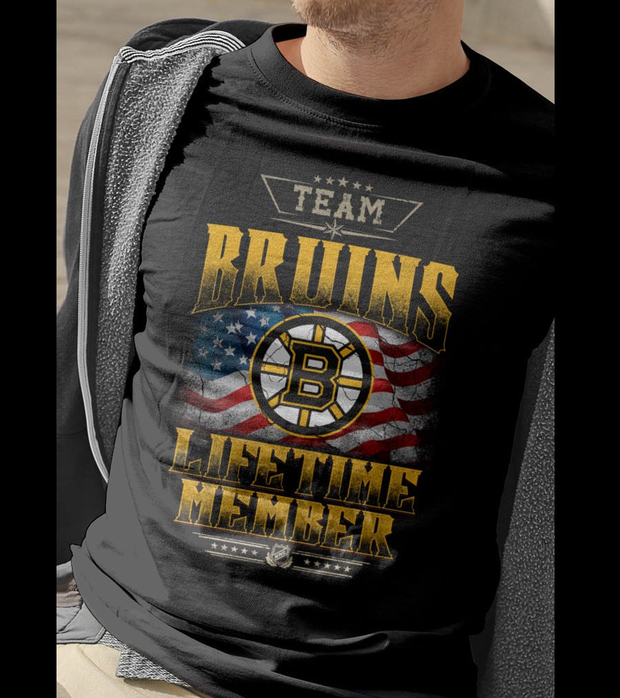 Team Bruins Lifetime Member Boston Bruins Flag T-Shirt