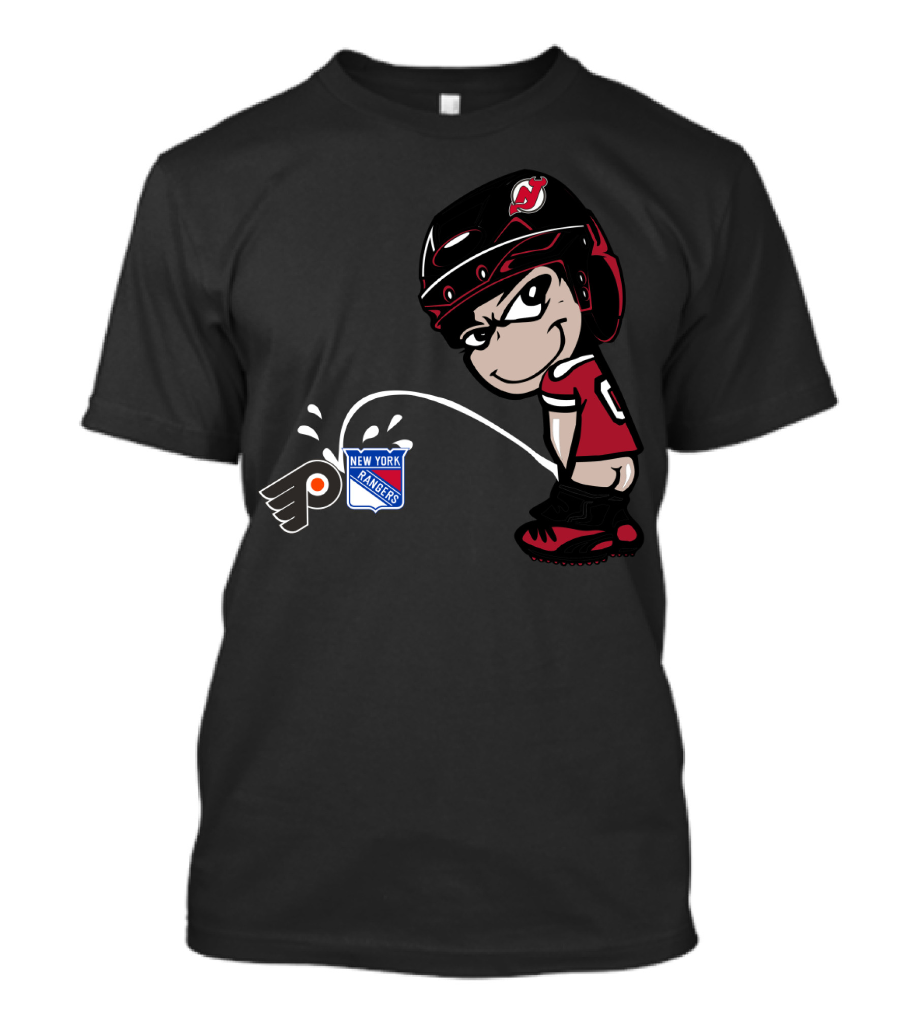 New Jersey Devils Rivalry With Philadelphia Flyers And New York Rangers T-Shirt