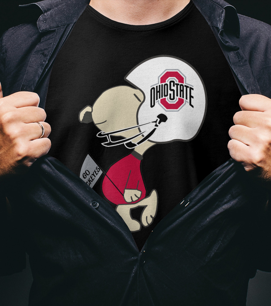 Snoopy Ohio State Buckeyes Go Buckeyes Football Helmet T-Shirt