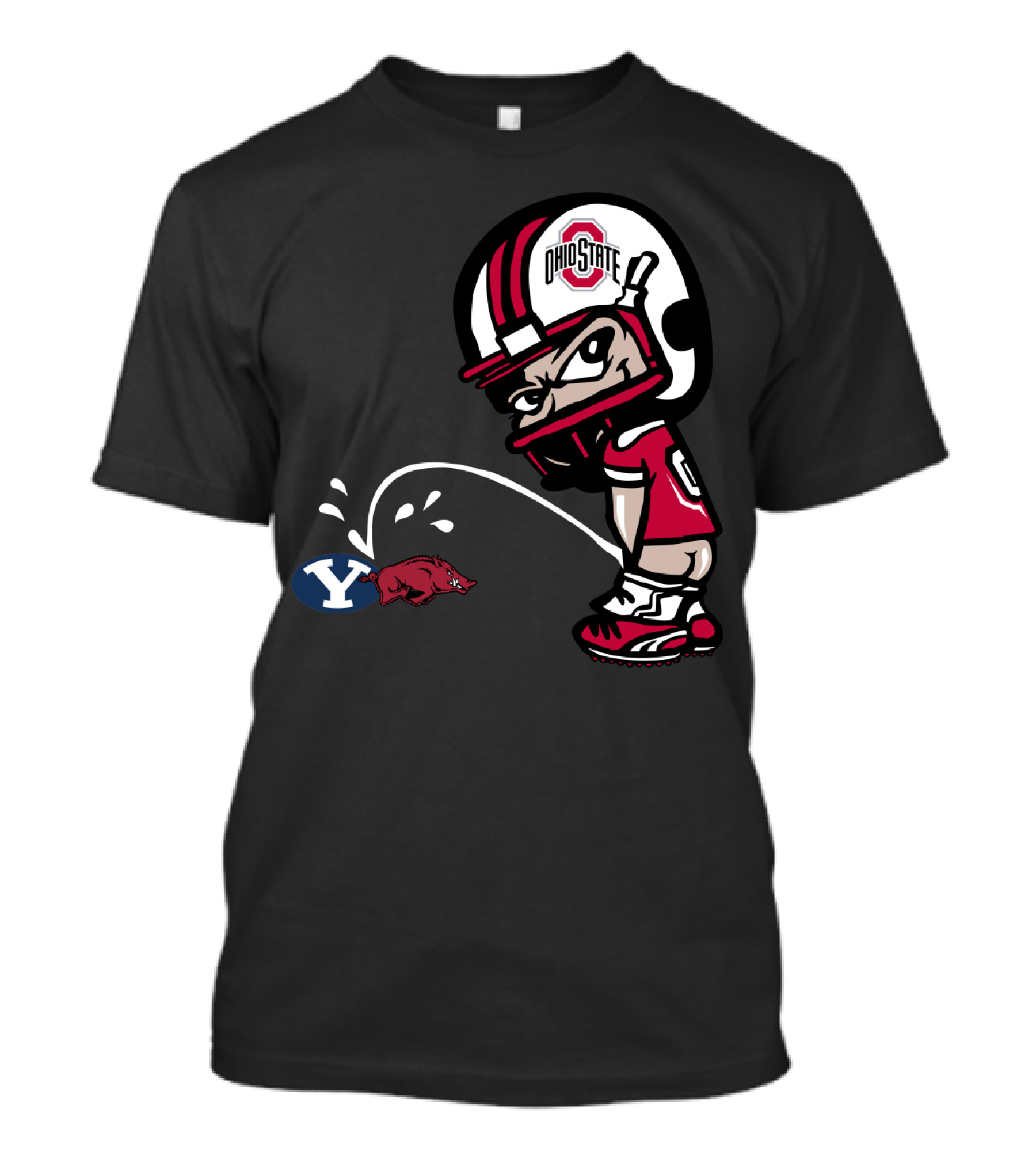 Ohio State Buckeyes Byu Razorbacks Football Cartoon T-Shirt