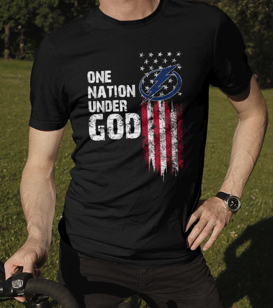 One Nation Under God Tampa Bay Lightning Flag T-Shirt
