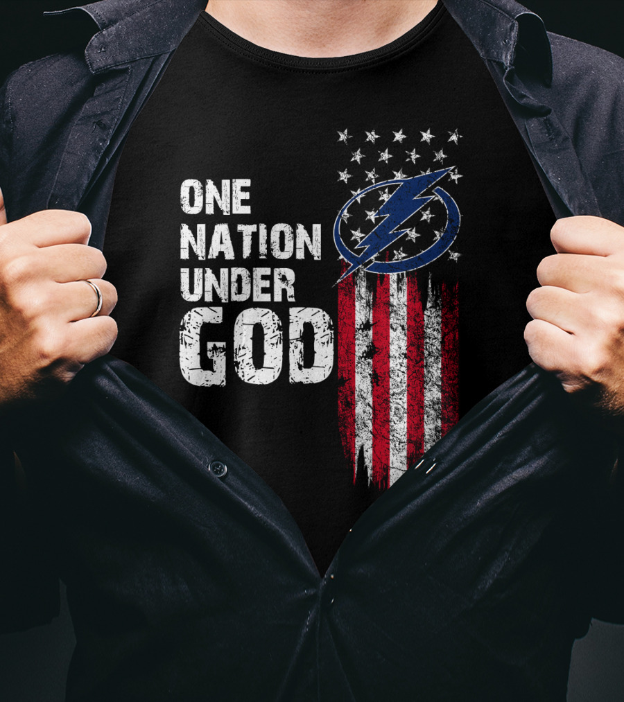 One Nation Under God Tampa Bay Lightning Flag T-Shirt