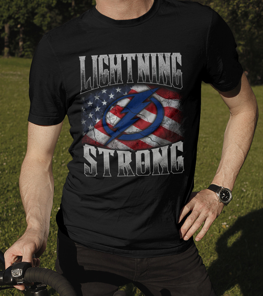 Lightning Strong Tampa Bay American Flag T-Shirt